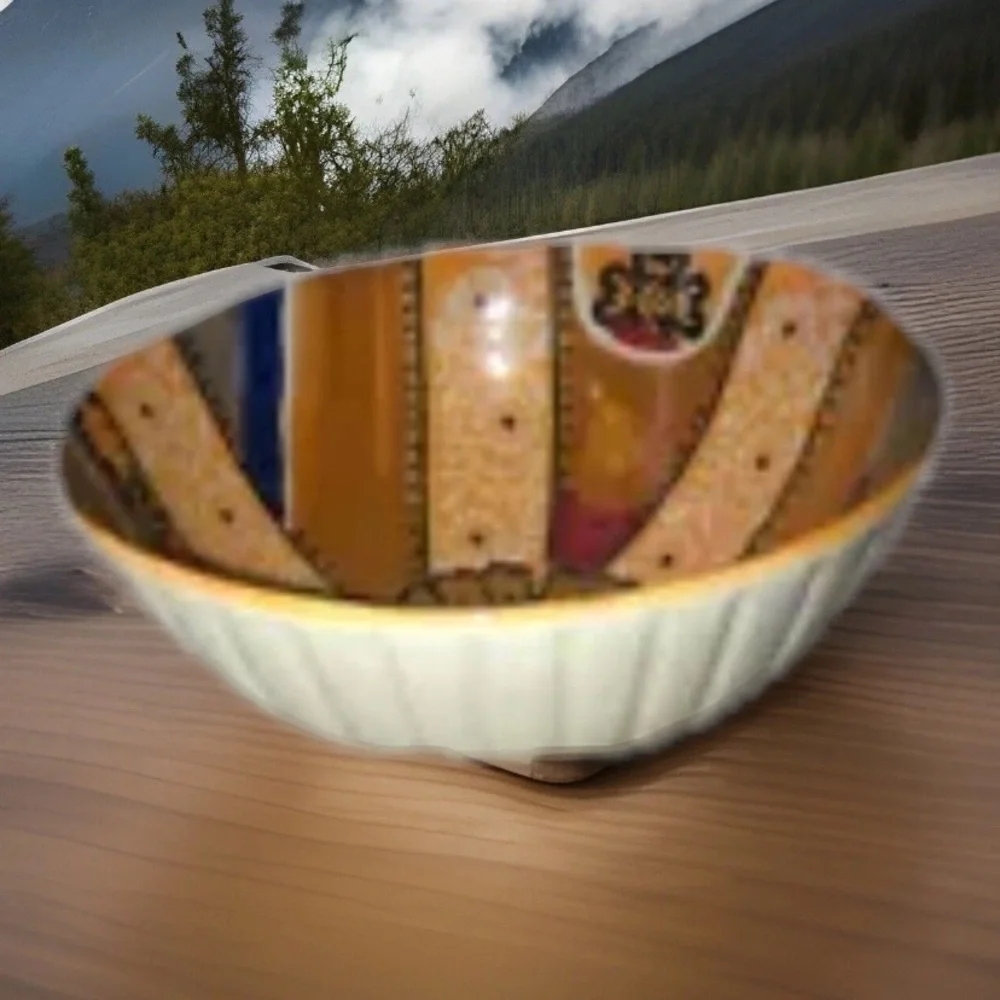 Anthropologie Soup Cereal Rice Bowl Multi Colored‎ cottage core
